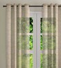 Beige Polyester Traditional 9ft Sheer Eyelet 1 Pc Door Curtain