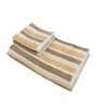 Beige Patterned 450 GSM Cotton Towel Sets (Set of 3)