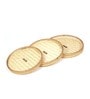 Beige  Bamboo Round Hamper Serving Tray