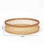 Beige  Bamboo Round Hamper Serving Tray