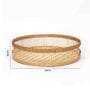 Beige  Bamboo Round Hamper Serving Tray