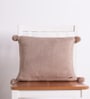 Beige 100% Cotton Chunky 16X16 Inches Knitted Cushion Cover