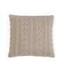 Beige 100% Cotton Classical 18X18 Inches Knitted Cushion Cover