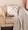 Beige Geometric 100% Cotton 18 x 18 Inches Cushion Cover