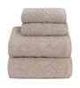 Beige 100% Cotton Solid 550 GSM 4 Pieces Towel Set