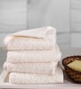 Beige 100% Cotton Solid 550 GSM Face Towels (Set of 4)