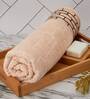 Beige 100% Cotton Patterned 650 GSM 4 Pcs Bath Towels