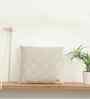 Beige 100% Cotton Square Check 16X16 Inches Knitted Cushion Cover