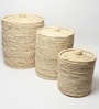 Beige 100% Dry Grass 14x14 Inches Laundry Basket