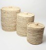 Beige 100% Dry Grass 14x14 Inches Laundry Basket