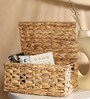 Beige  Seagrass Solid 12.99 x 8.66 Inches Storage Basket