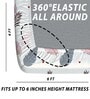 Beige 180 TC Geometric Cotton Fitted Double Bedsheet 2 Pillow covers