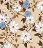 Beige 200 TC Floral Cotton Queen Double Bedsheet 2 Pillow covers