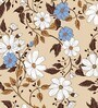 Beige 200 TC Floral Cotton Fitted Double Bedsheet 2 Pillow covers