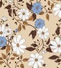 Beige 200 TC Floral Cotton Single Bedsheet Pillow covers