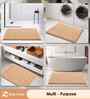 Beige Microfiber 40x60 cm Anti-Skid Bathroom Mat