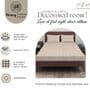 Beige 280 TC Glace Cotton Fitted Bedsheet With Embossed Leaf Pattern