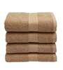 Beige Solid 400 GSM Cotton Hand Towels (Set of 4)