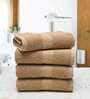 Beige Solid 400 GSM Cotton Hand Towels (Set of 4)