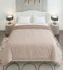 Beige 50% COTTON, 50% POLYESTER Solid 90 GSM King Bed Comforter