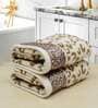 Beige Patterned 560 GSM Cotton Hand Towels (Set of 2)