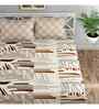 Beige Abstract 144 TC Cotton King Sized Bedsheet Bedsheet 2 Pillow Prime Collection