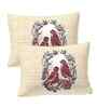 Beige Abstract 180 TC Cotton  King Sized Bedsheet with 2 Pillow Covers