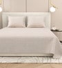 Beige Abstract 220 Tc Cotton Super King Bedsheet With 2 Pillow Covers