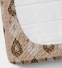 Beige Abstract 220 TC Microfibre King Size Fitted Bedsheet With 2 Pillow Covers