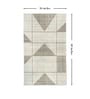 Beige Abstract 3 ft x 5 ft Machine Made Carpet