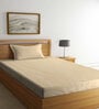 Beige Abstract 300 TC Cotton Blend Single Bedsheet with 1 Pillow Cover