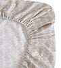 Beige Abstract 300 TC Cotton Fitted Single Bedsheet with 1 Pillow Cover