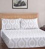 Beige Abstract 400 TC 100% Cotton King Bedsheet with 2 Pillow Covers