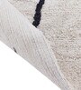 Beige Abstract Cotton 3 Ft X 2 Ft Hand Tufted Dhurrie