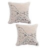 Beige Wool Tufted Abstract 18x18 inches Cushion Cover (2Pc)