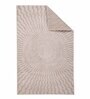 Beige Abstract Polyester 3 x 5 Feet Machine Made Carpet