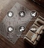 Beige Abstract Polyester 4 Ft X 6 Ft Machine Made Carpet
