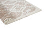 Beige Abstract Polyester 5 ft X 7 ft Machine Made Carpet