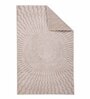Beige Abstract Polyester 5 x 7 Feet Machine Made Carpet