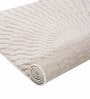 Beige Abstract Polyester 5 x 7 Feet Machine Made Carpet