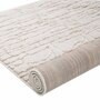 Beige Abstract Polyester 5 x 7 Feet Machine Made Carpet