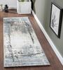 Beige Abstract Polyester 59x24 Inches Machine Made Floor Runner