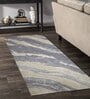 Beige Abstract Polyester 59x32 Inches Machine Made Floor Runner
