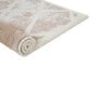 Beige Abstract Polyester 6 ft x 9 ft Machine Made Carpet