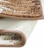Beige Abstract Polyester AntiSkid Bathmat