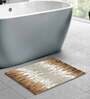 Beige Abstract Polyester AntiSkid Bathmat