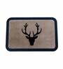 Beige Abstract Polypropylene 24x16 Inches Max Absorbant Deer Bath Mat