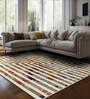 Beige Abstract Polypropylene 5 ft X 7 ft Machine Made Carpet