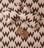 Beige Abstract 260 TC Polycotton Double Flat Bedsheet with 2 Frill Pillow Covers