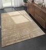 Beige Abstract Viscose 4 ft X 6 ft Hand Tufted Rectangle Carpet